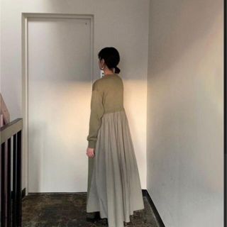 アメリヴィンテージ(Ameri VINTAGE)のクラネ　バックフリルニットワンピース　CLANE ロングワンピース(ロングワンピース/マキシワンピース)