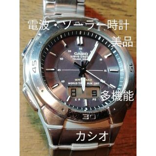 カシオ(CASIO)のJ25　美品　カシオ・ウェーブセプター　電波・ソーラー・多機能時計(腕時計(アナログ))