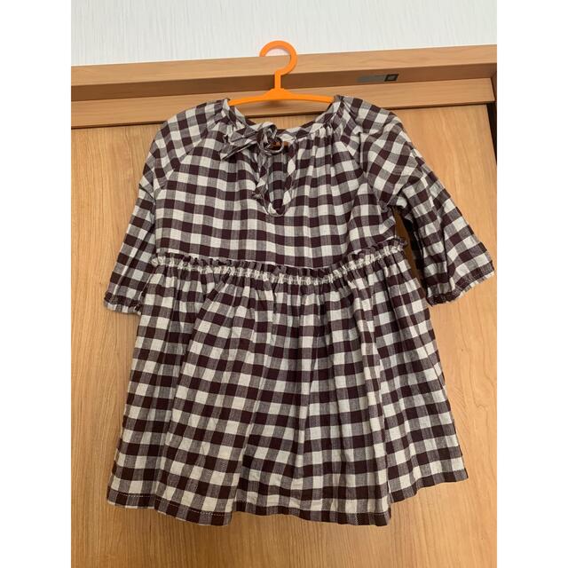 ZARA KIDS(ザラキッズ)の海外子供服　ギンガムチェックチュニック キッズ/ベビー/マタニティのキッズ服女の子用(90cm~)(ブラウス)の商品写真