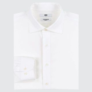 ユニクロ(UNIQLO)のUNIQLO　スーパーノンアイロンスリムフィットシャツ　ホワイト(シャツ)