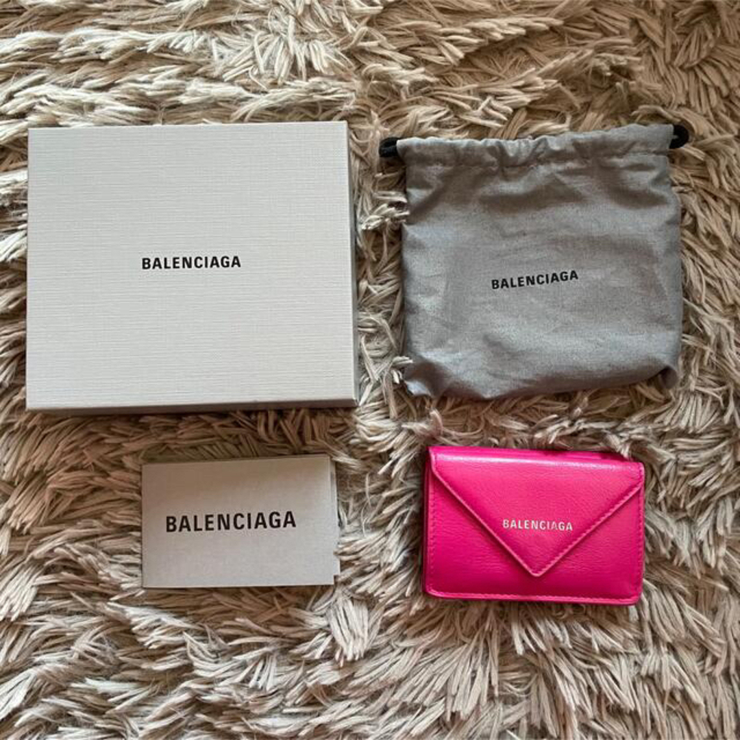 【最終値下】BALENCIAGA♥ペーパーミニウォレット(ピンク)財布
