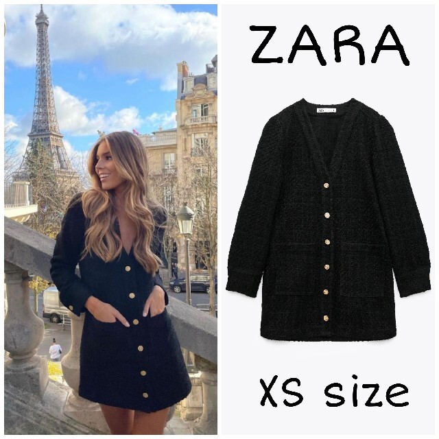 ZARA(ザラ)ブラックジャケットワンピース♡XS