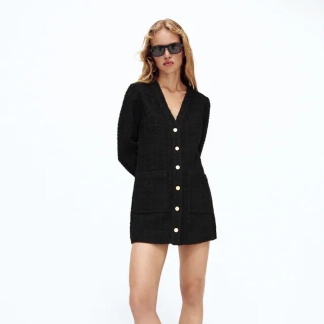 ZARA - ZARA テクスチャー カーディガン ワンピース XSサイズ ZARA - ZARA テクスチャー カーディガン ワンピース XSサイズ