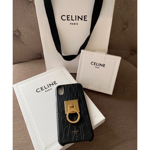 注目ブランドのギフト celine X/XSケース iPhone 【CELINE】クロコダイル型押しレザー - iPhoneケース