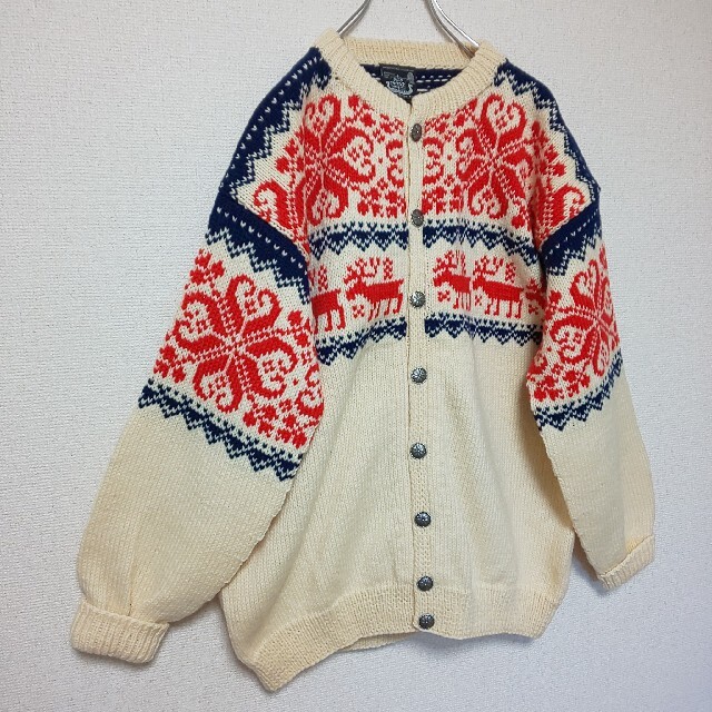 【新品同様】80s oslo sweater shop ノルディックカーディガン メンズのトップス(カーディガン)の商品写真