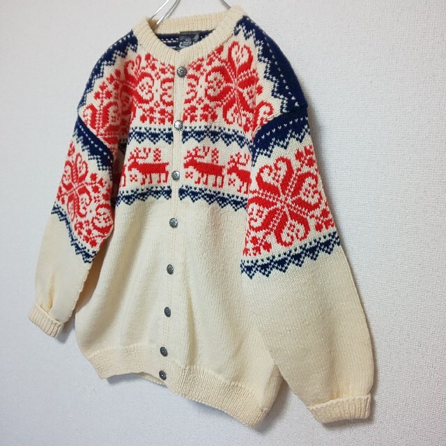 【新品同様】80s oslo sweater shop ノルディックカーディガン メンズのトップス(カーディガン)の商品写真