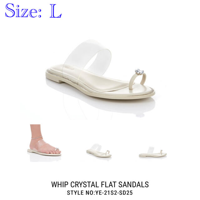 ZARA(ザラ)のYELLO イエロー フラットサンダル クリスタル レディースの靴/シューズ(サンダル)の商品写真