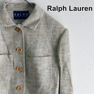 ラルフローレン(Ralph Lauren)のラルフローレン  ショートジャケット シングル リネン 美品 M 匿名発送(テーラードジャケット)