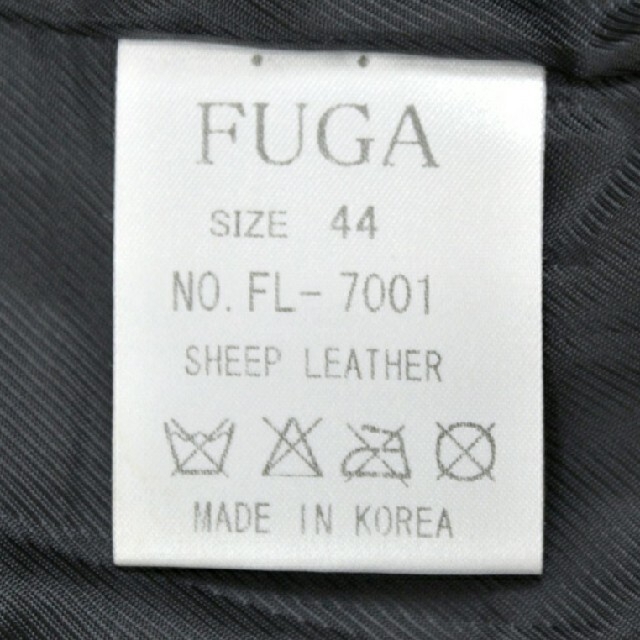 【極美品】新品価格39,800円　FUGA　フーガ　羊革ライダースジャケット