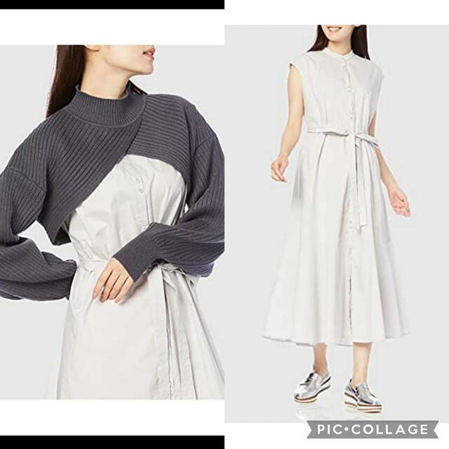 snidel ショートニットレイヤードワンピース レイヤードニット セット