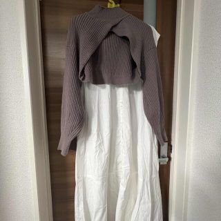 snidel ショートニットレイヤードワンピース レイヤードニット セット