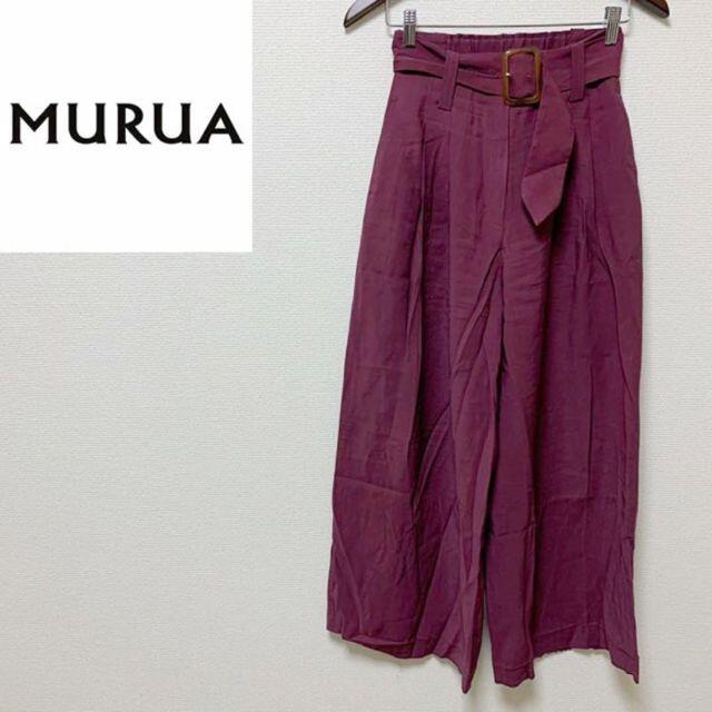 MURUA(ムルーア)のMURUA ムルーア パンツ ボリューム ガウチョパンツ ワインレッド S レディースのパンツ(カジュアルパンツ)の商品写真