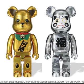 BE@RBRICK BAPE® 招き猫 金メッキ 達磨 銀メッキ 1000%(その他)