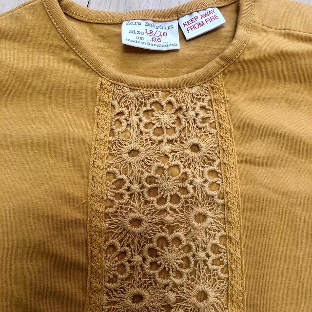 ZARA KIDS(ザラキッズ)のzarababy 刺繍入りロンティー　86 キッズ/ベビー/マタニティのベビー服(~85cm)(シャツ/カットソー)の商品写真