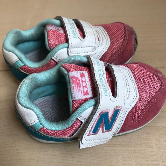 New Balance(ニューバランス)のニューバランス  14cm  スニーカー　ピンク　エメラルドグリーン キッズ/ベビー/マタニティのベビー靴/シューズ(~14cm)(スニーカー)の商品写真