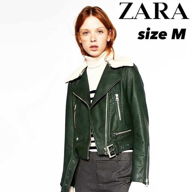 ZARA - ZARA ザラフェイクファー付きレザージャケット Mの通販 by