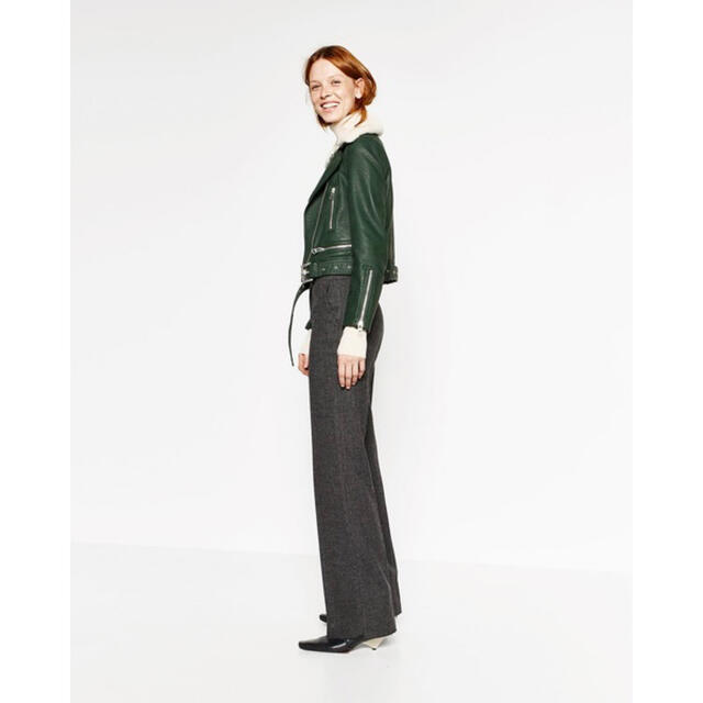 ZARA - ZARA ザラフェイクファー付きレザージャケット Mの通販 ZARA - ZARA ザラフェイクファー付きレザージャケット Mの通販