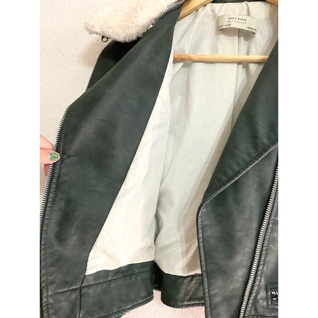 ジャケット/アウターZARA ザラフェイクファー付きレザージャケット M