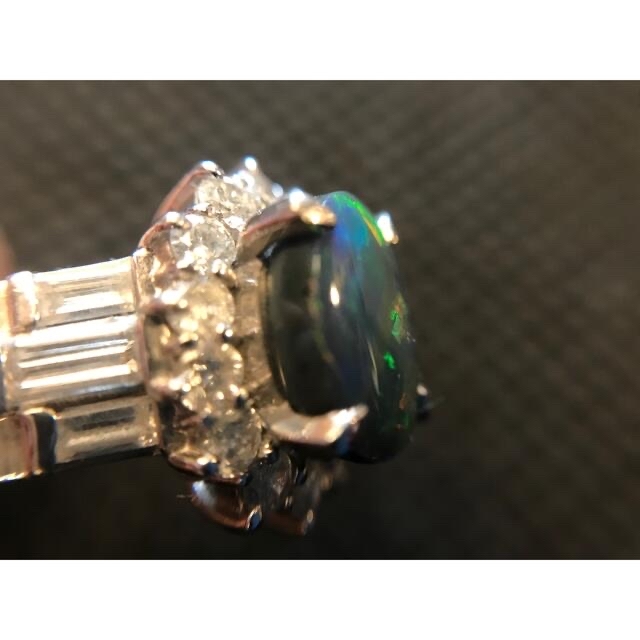 指輪 プラチナ pt900 ブラックオパール サイズ12.5 レディースのアクセサリー(リング(指輪))の商品写真