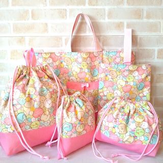 ハンドメイド☆すみっコぐらし☆入園入学⑤点セット(バッグ/レッスンバッグ)