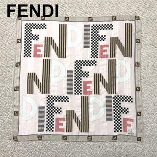 フェンディ(FENDI)のFENDI フェンディ スカーフ 56×56 小さめ ロゴ(バンダナ/スカーフ)