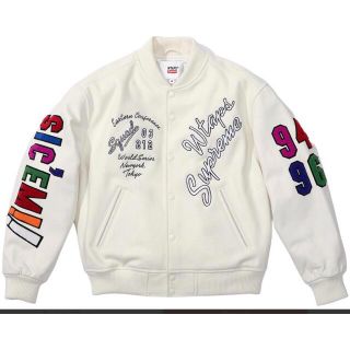 シュプリーム(Supreme)のSupreme  WTAPS Varsity Jacket  White(スタジャン)