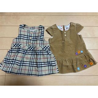 ミキハウス(mikihouse)の女の子　秋冬ワンピース　80size  2枚セット(ワンピース)