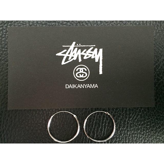 STUSSY(ステューシー)のラス1！カード＆ピアスセット！【フープ ピアス 19mm シルバー 2個セット】 メンズのアクセサリー(ピアス(両耳用))の商品写真