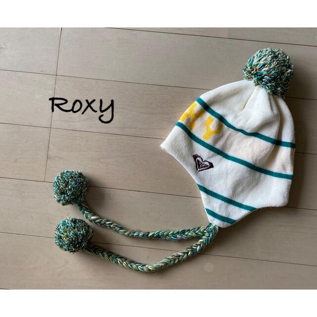 Roxy(ロキシー)のRoxyロキシー＊ニット帽＊White× green×yellow レディースの帽子(ニット帽/ビーニー)の商品写真