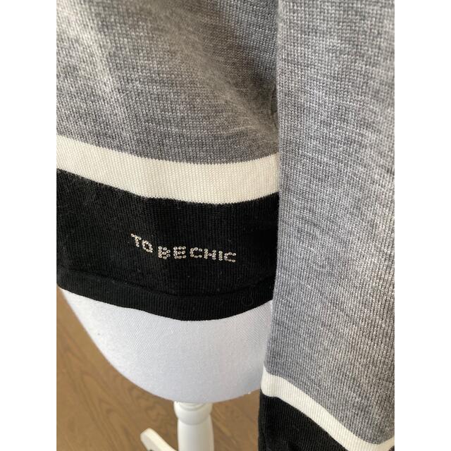 TO BE CHIC(トゥービーシック)のトゥービーシック　リボンビジューニット　美品 レディースのトップス(ニット/セーター)の商品写真
