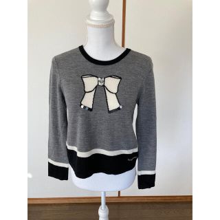 トゥービーシック(TO BE CHIC)のトゥービーシック　リボンビジューニット　美品(ニット/セーター)