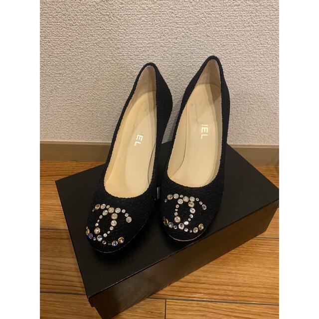 CHANEL ツイードパンプス