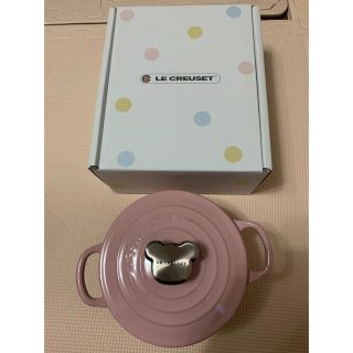 ルクルーゼ(LE CREUSET)のココット・ロンド 14cm ベアーツマミ シフォンピンク(鍋/フライパン)