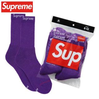 シュプリーム(Supreme)のSupreme×Hanes Crew Socks 1足 紫 新品 (ソックス)