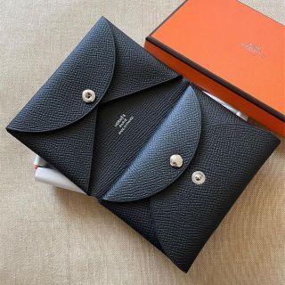 値引 エルメス hermes カルヴィデュオ ブラック 黒 シェーブル - 折り ...