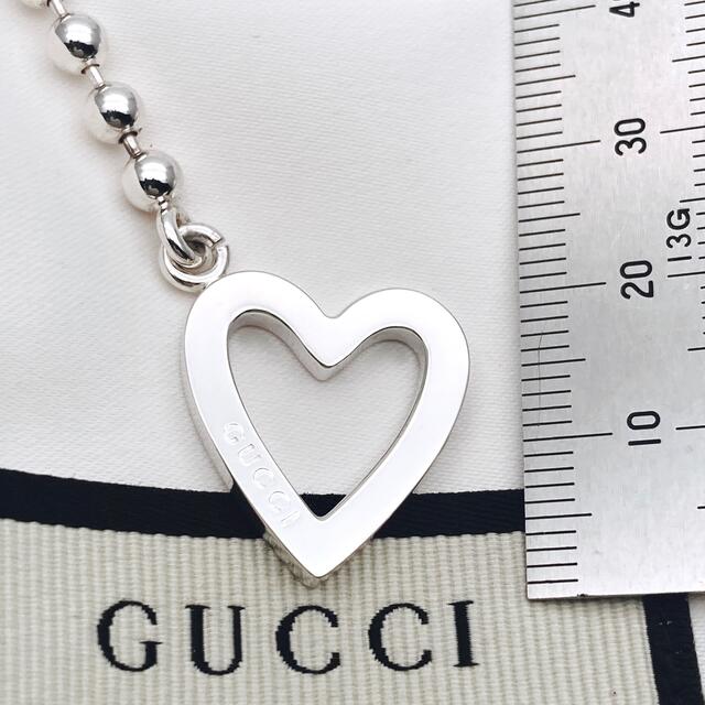 Gucci(グッチ)の美品 gucci グッチ ハートモチーフ ボールチェーンネックレス シルバー レディースのアクセサリー(ネックレス)の商品写真