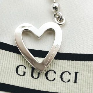 美品 gucci グッチ ハートモチーフ ボールチェーンネックレス シルバー