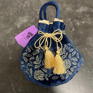 フランフラン(Francfranc)の【新品未使用】⠀ANNA SUI 巾着バッグ ネイビー(ハンドバッグ)