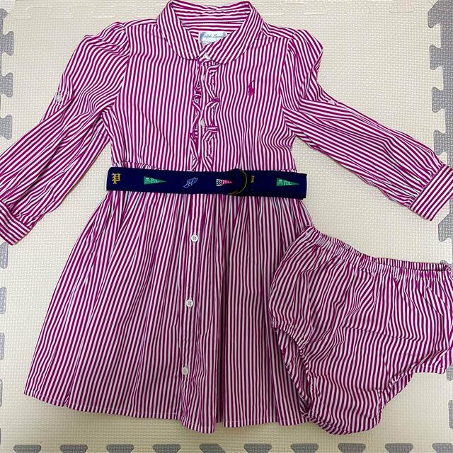 Ralph Lauren(ラルフローレン)のラルフローレン　ストライプ　ワンピース キッズ/ベビー/マタニティのキッズ服女の子用(90cm~)(ワンピース)の商品写真