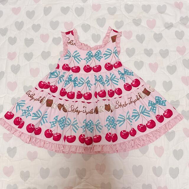 キッズ服女の子用(90cm~)チェリーチョコワンピース/シャーリーテンプル