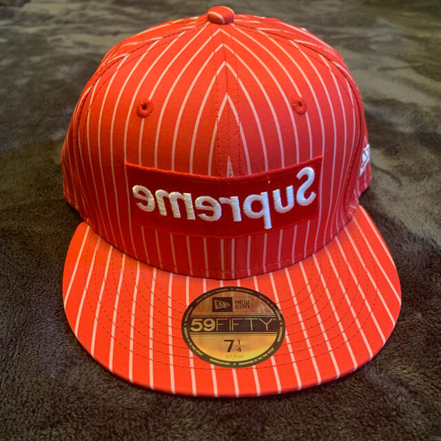 帽子supreme × コムデギャルソン × newera キャップ