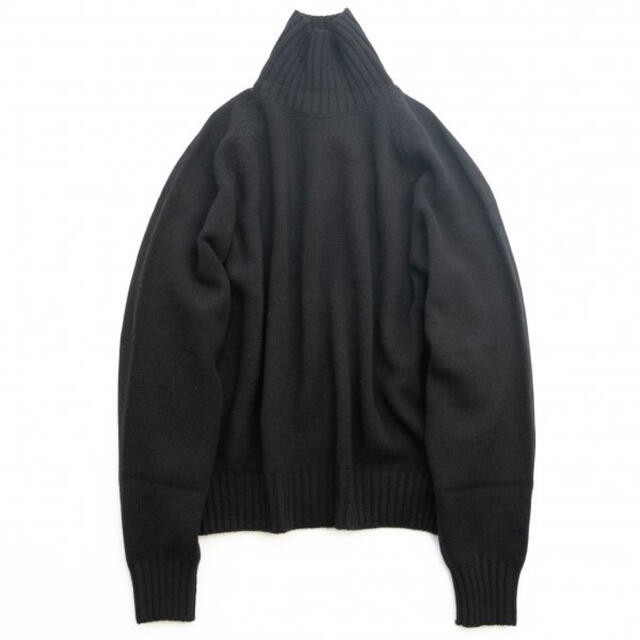 MカラーEX Fine Lambs Loose High Neck Knit LS