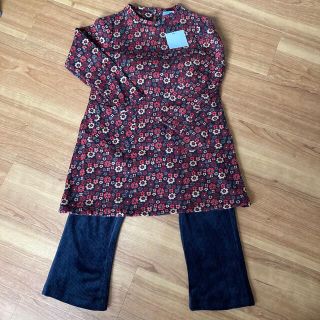 ザラキッズ(ZARA KIDS)の最終値下　新品未使用　ZARA 上下セット　花柄ワンピース　コーデュロイパンツ (ワンピース)