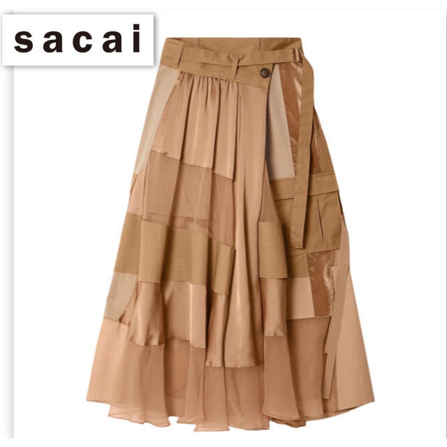 特価商品 sacai サカイ ファブリックコンボスカート sacaiパッチワーク