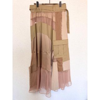 sacaiパッチワークスカート ファブリックコンボスカート サカイ