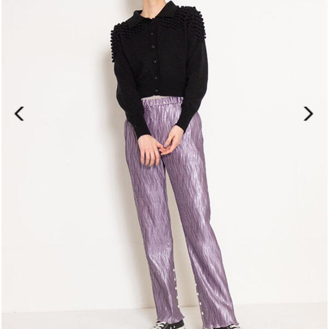 BELPER   GLOSSY PLEATED PANTS