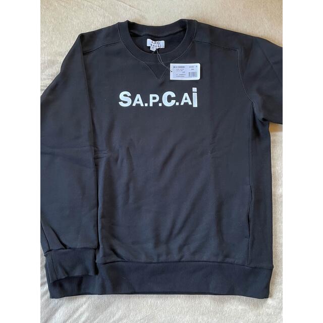 XXL新品 sacai A.P.C. メンズ ロゴ スウェット サカイ ブラック