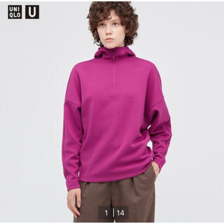 ユニクロ(UNIQLO)のスウェットハーフジッププルパーカ（長袖）(トレーナー/スウェット)