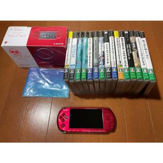 プレイステーションポータブル(PlayStation Portable)のPSP3000本体+ソフト15本セット(家庭用ゲーム機本体)