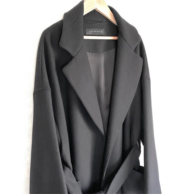ZARA(ザラ)のZARA ベルト付きロングコート レディースのジャケット/アウター(ロングコート)の商品写真
